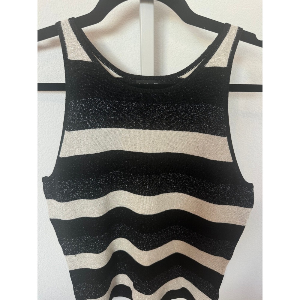 Vintage INC International Concepts Metallic Stripe Knit Tank Top M Y2K Going Out - Picture 4 of 8